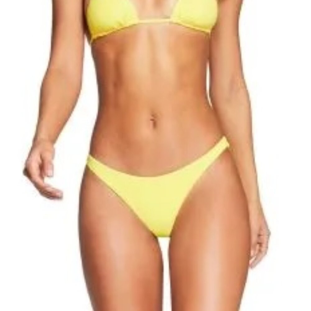 Vitamin A Samba Ruched Bikini Bottom Papavero Brand New w/Tags Yellow